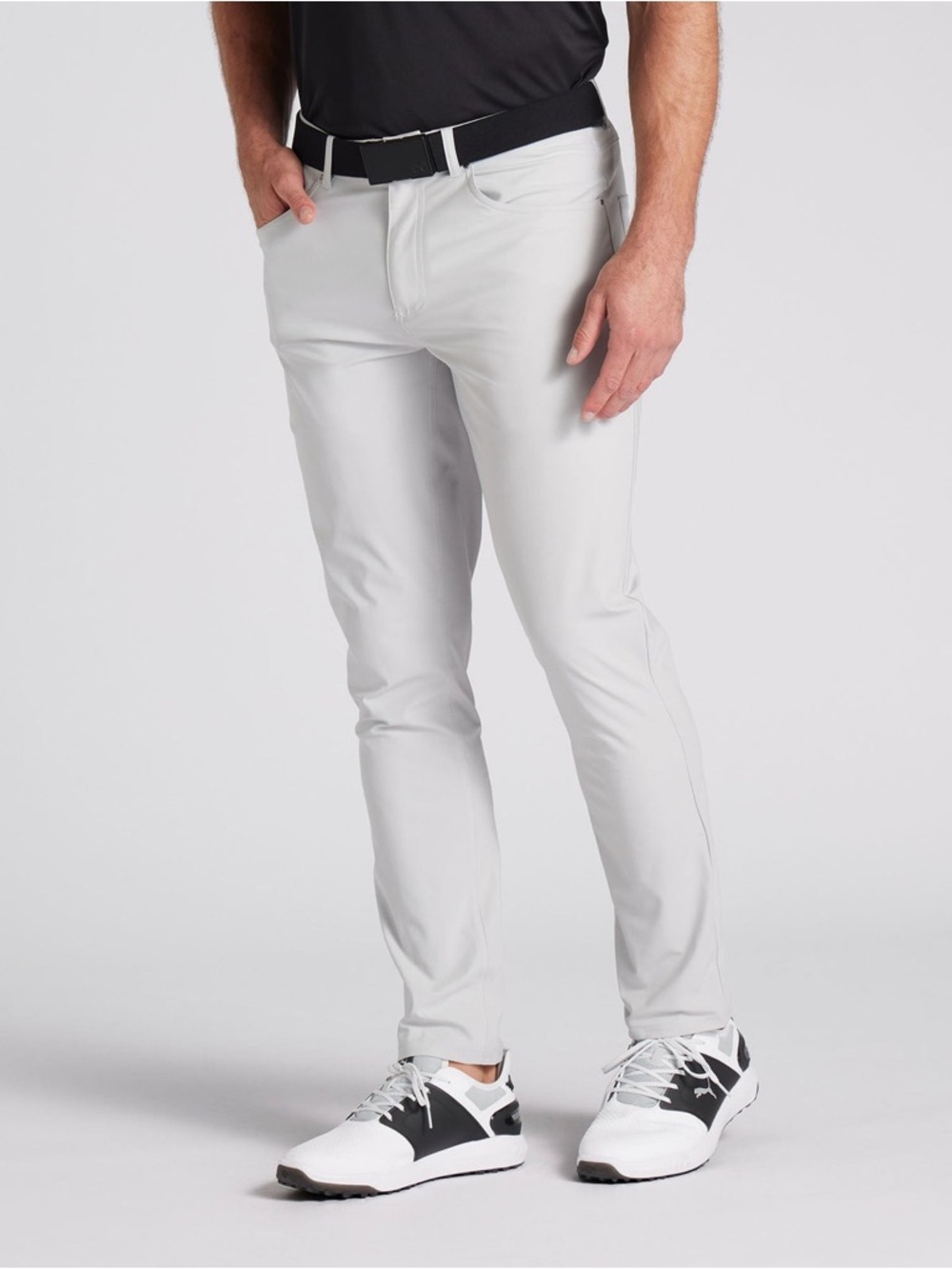 Puma Golf Pants 101 Premier Mens 36x30 Gray Straight Leg Flat Front Stretch